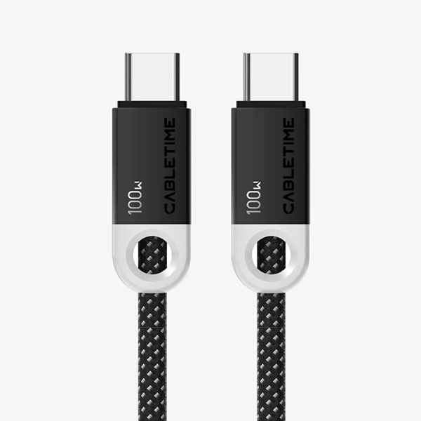 Đầu nối cáp USB C PD100W: USB C; Chiều dài: 0.5m, màu sắc: Dây bện đen CUP1E